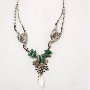 Elements Jill Schwartz Deco Rhinestone Drop Necklace